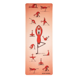 Mata do Jogi - Zamsz, Kauczuk Naturalny - Flaming - 180 x 68 cm - Ezoterra