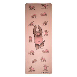 Mata do Jogi - Zamsz, Kauczuk Naturalny - Hipopotam - 180 x 68 cm - Ezoterra