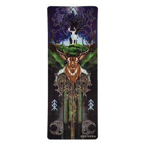 Mata Podróżna do Jogi - Zamsz, Kauczuk Naturalny - Jeleń - 180 x 68 cm - Ezoterra