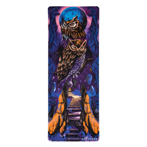 Mata do Jogi - Zamsz, Kauczuk Naturalny - Sowa - 180 x 68 cm - Ezoterra