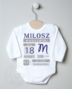 Body z nadrukiem metryczki #M3