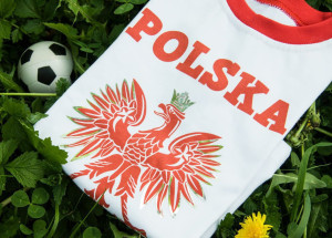 Body/Koszulka kibica Polski ze złotymi lub srebrnymi elementami