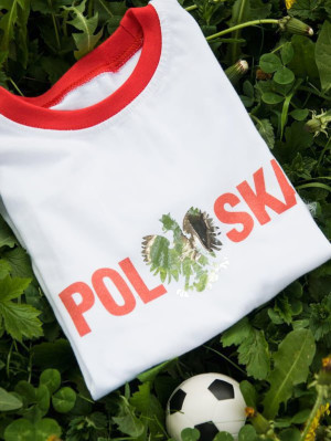 Body/Koszulka kibica Polski ze złotym lub srebrnym godłem