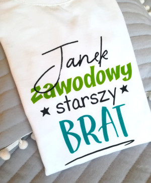 Koszulka z nadrukiem Zawodowy starszy brat + imię