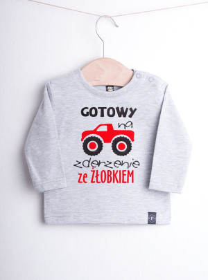 Body/koszulka z nadrukiem gotowy na zderzenie ze żłobkiem