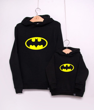 Bluzy z kapturem dla taty i syna batman