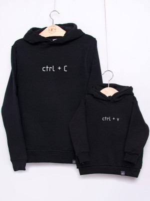Bluzy z kapturem z nadrukiem ctrl c i ctrl v