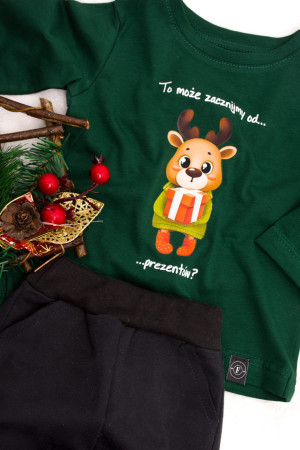 Koszulka dla dziecka “To może zacznijmy od prezentów” z reniferem