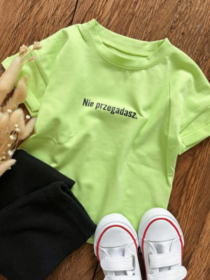 T-shirt dla dziecka z nadrukiem nie przegadasz.