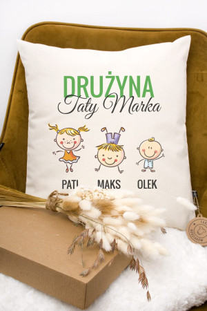 Poduszka dla taty z nadrukiem rodziny