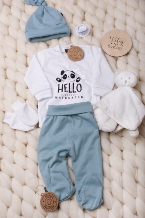 Komplet body Panda Hello Jestem… + półśpiochy lub spodnie