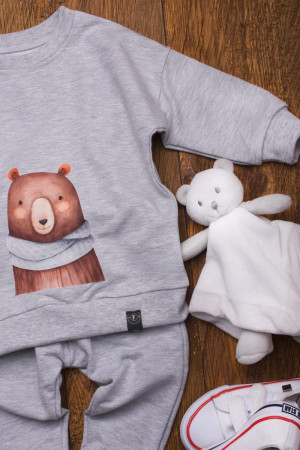 Bluza bez kaptura z misiem w szaliku