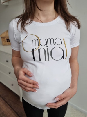 Koszulka ciążowa z nadrukiem O mama mia!