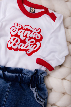 Body/koszulka z czerwoną lamówką Santa Baby