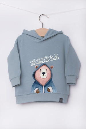 Bluza z nadrukiem misia w kapturze