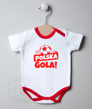 Body z czerwoną lamówką z nadrukiem Polska Gola