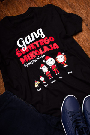 Męska koszulka z nadrukiem świątecznego gangu