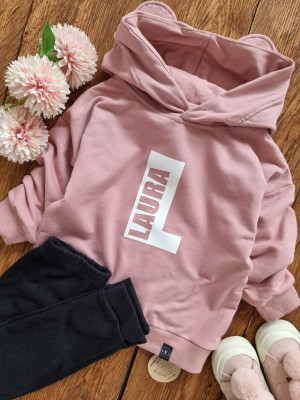 Bluza z kapturem z uszkami z inicjałem i imieniem