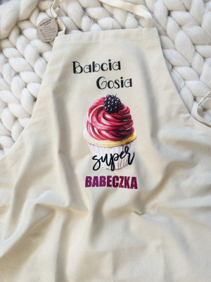 Fartuch kuchenny z nadrukiem Babcia super babeczka