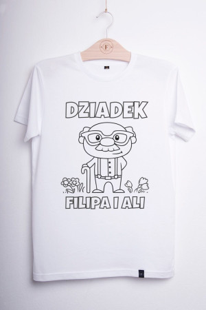Koszulka męska kolorowanka na dzień dziadka + pastele