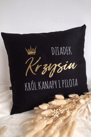 Poduszka z nadrukiem Dziadek król kanapy i pilota