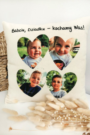 Poduszka ze zdjęciami wnuczków