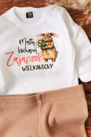Body niemowlęce z nadrukiem Mały kochany zajączek
