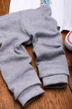 Legginsy niemowlęce prążkowane szare