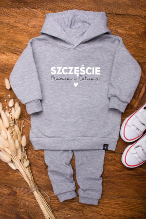 Komplet dziecięcy z nadrukiem Szczęście mamusi i tatusia