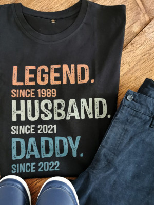 Koszulka męska z nadrukiem legend husband daddy