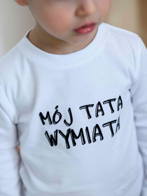 Body niemowlęce z nadrukiem mój tata wymiata