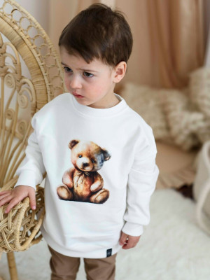 Bluza dziecięca z nadrukiem brązowego misia