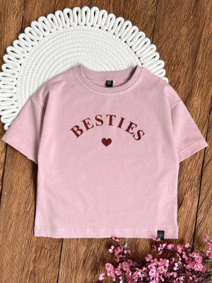 Koszulka dziecięca oversize z nadrukiem besties