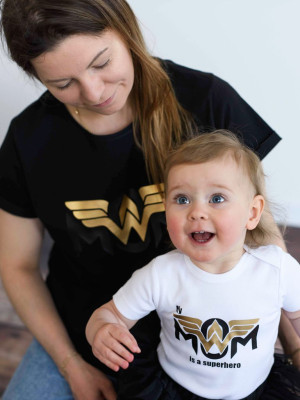 Komplet dla mamy i dziecka z nadrukiem wondermom