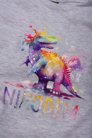 Body niemowlęce z nadrukiem dinozaura z imieniem
