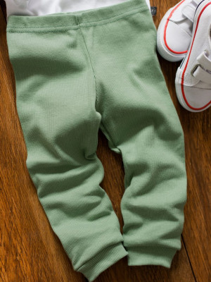 Legginsy niemowlęce prążkowane pistacja