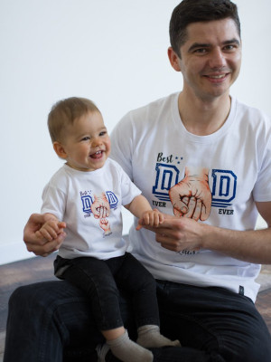 Koszulka męska Best Dad ever z nadrukiem pięści