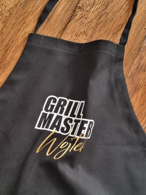 Fartuch kuchenny z nadrukiem Grill master + imię