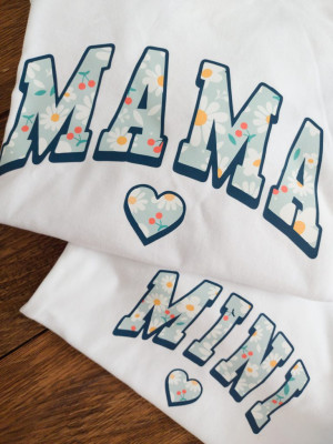 Komplet mama & mini motyw stokrotek
