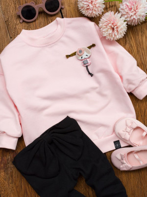 Bluza dziecięca z naszywką w kształcie dziewczynki