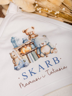 Okrycie kąpielowe z nadrukiem skarb mamusi i tatusia
