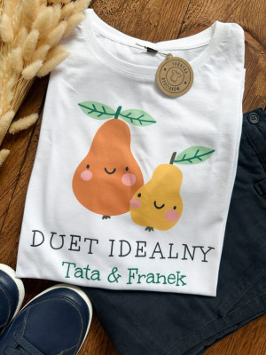 Koszulka męska z nadrukiem duet idealny
