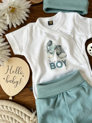 Body kopertowe z nadrukiem bucików it's a boy