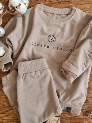 Kawowy komplet dresowy niezłe ciacho bluza + spodnie