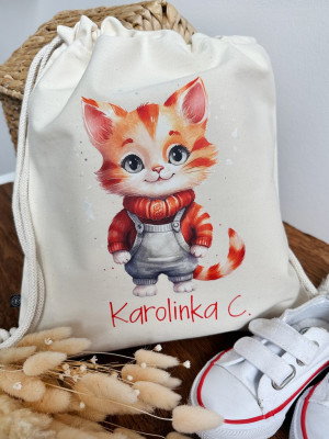 Worek dla dziecka z nadrukiem kotka+ imię
