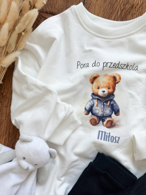 Bluza dziecięca z nadrukiem misia pora do przedszkola