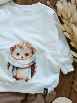 Bluza dziecięca z nadrukiem jeża w szaliku
