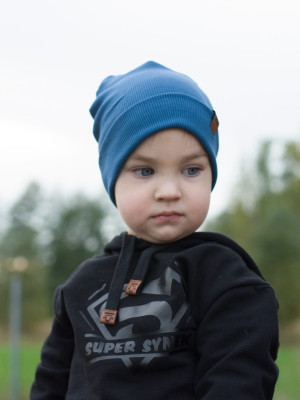 Bluza dziecięca z kapturem z czarnym nadrukiem super synek/córka