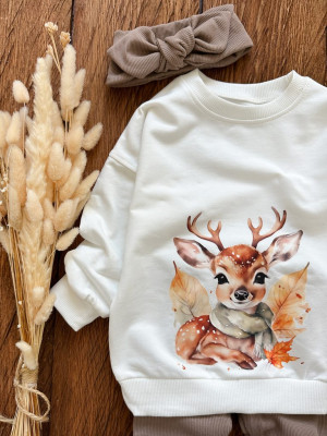 Bluza dziecięca z nadrukiem jesiennej sarenki