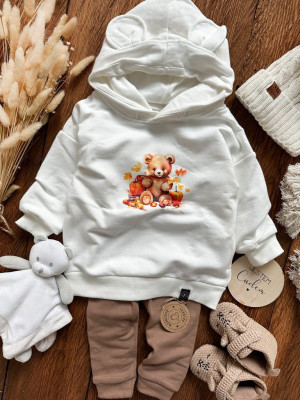 Bluza z kapturem z uszkami jesienny miś